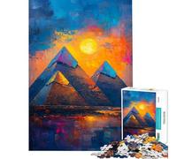 Puzzle per ragazzi da 1000 pezzi tema Egitto e piramidi gioco pratico divertente e antistress ideale come regalo (dimensioni 50x75cm)
