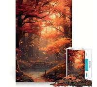 Puzzle per ragazzi da 1000 pezzi,tema foresta autunnale e ruscello,con incastri fluidi,divertente attività per la mente,gioco rilassante,regalo di Natale per il tempo libero (50x75cm)
