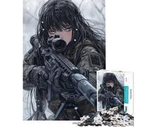 Puzzle per ragazzi da 1000 pezzi tema invernale "Cecchino Vigilanza" divertimento a casa decorazioni per la casa giochi divertenti per ragazzi dai 14 anni in su (38x26cm)