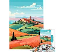 Puzzle per ragazzi da 1000 pezzi tema Italia Toscana viaggio arte gioco educativo sfida giocattolo idee regalo gara di velocità manuale (dimensioni 38x26cm)