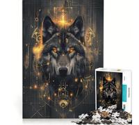 Puzzle per ragazzi da 1000 pezzi tema Lupo Divino gioco per tutta la famiglia divertimento a casa regalo di compleanno regalo di viaggio 38x52cm