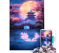Puzzle per ragazzi da 1000 pezzi tema mistico giapponese al chiaro di luna ideale per compleanni e Natale Giocattolo educativo antistress adatto a partire dai 14 anni (38x52cm)