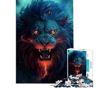 Puzzle per ragazzi da 1000 pezzi tema Re Leone Dark Fantasy Divertimento a casa attività che stimolano l'analisi e la logica gioco antistress per ragazzi dai 14 anni in su 38x26cm