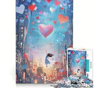 Puzzle per ragazzi da 1000 pezzi tema San Valentino cuori rosa gioco rilassante analisi e logica per rafforzare l'amore tra le coppie 38x52cm