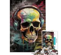 Puzzle per ragazzi da 1000 pezzi tema Street Skull onde sonore divertimento a casa attività e giochi divertenti per la decorazione della casa per ragazzi dai 14 anni in su (38x52cm)