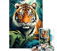 Puzzle per ragazzi da 1000 pezzi tema Tigre e Giungla attività divertenti da fare in casa per tutta la famiglia giochi per famiglie dai 14 anni in su (38x52cm)
