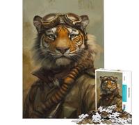 Puzzle per ragazzi da 1000 pezzi tema tigre steampunk giocattolo educativo rilassante sfida impegnativa regalo di compleanno (dimensioni 75x50cm)