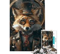 Puzzle per ragazzi da 1000 pezzi tema volpe steampunk attività divertenti da fare in casa decorazione artistica giochi educativi adatti a persone dai 14 anni in su (50x75cm)