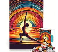 Puzzle per ragazzi da 1000 pezzi tema Yoga Pop Art Tramonto gioco divertente allena la mente e le mani adatto come decorazione da scrivania 38x26cm