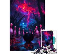 Puzzle per ragazzi da 1000 pezzi tempesta di bowling al neon Gioco rompicapo per adulti stimola la memoria riduce lo stress e migliora la memoria (dimensioni 38x52cm)