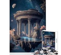 Puzzle per ragazzi da 1000 pezzi Tempio fluttuante sotto le stelle gioco interattivo difficile antistress per migliorare l'amore tra le coppie (38x52cm)