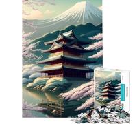 Puzzle per ragazzi da 1000 pezzi Tempio sul lago sfida educativa gioco rompicapo difficile per ragazzi dai 14 anni in su 38x52cm