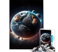 Puzzle per ragazzi da 1000 pezzi Terra e pianeti Giocattolo educativo Rompicapo Decorazione da parete Regalo di Babbo Natale segreto (Dimensioni 38x26cm)