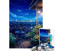 Puzzle per ragazzi da 1000 pezzi Terrazza Notturna Giocattolo Educativo per l'Apprendimento Gioco per la Famiglia Decorazione da Parete Regalo per Donne e Uomini (Dimensioni 50x75cm)