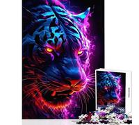 Puzzle per ragazzi da 1000 pezzi Tigre al neon Gioco rilassante ottimo regalo per chi ama i giochi e migliora la memoria (50x75cm)