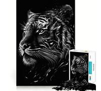 Puzzle per ragazzi da 1000 pezzi,tigre nera e argento,design Premium Edge Art,gioco che stimola la concentrazione,divertimento per il tempo libero,regalo artistico di Natale 38x52cm