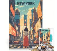 Puzzle per ragazzi da 1000 pezzi, Times Square dorata, gioco educativo, decorazione perfetta, lista dei desideri con Babbo Natale 50x75cm