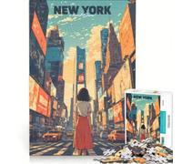 Puzzle per ragazzi da 1000 pezzi, Times Square dorata, gioco educativo, decorazione perfetta, lista dei desideri con Babbo Natale 38x26cm