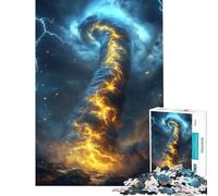 Puzzle per ragazzi da 1000 pezzi "Tornado infuocato in un cielo tempestoso" Gioco impossibile Giocattolo educativo Ottimo regalo per gli amanti dei giochi Antistress (Dimensioni 38x52cm)