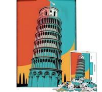 Puzzle per ragazzi da 1000 pezzi Torre di Pisa Italia PopArt Gioco per famiglie Giocattolo educativo Regalo per donne e uomini per tutta la famiglia (Dimensioni 38x52cm)