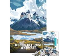 Puzzle per ragazzi da 1000 pezzi Torres del Paine W Circuit Cile Gioco impossibile Giocattolo avvincente per coltivare la pazienza Regalo di compleanno divertente e umoristico (dimensioni 50x75cm)