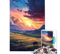 Puzzle per ragazzi da 1000 pezzi tramonti su una vasta area Gioco interattivo ed educativo ideale come sfida o regalo per chi ama i giochi di analisi e logica (dimensioni 38x26cm)