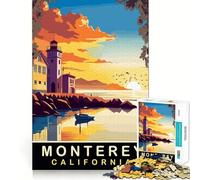 Puzzle per ragazzi da 1000 pezzi Tramonto a Monterey, decorazione con ritagli precisi, gioco creativo e divertente, pezzo d'arte natalizio (50x75cm)