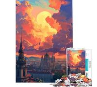 Puzzle per ragazzi da 1000 pezzi tramonto a Vienna Austria Attività divertenti da fare in casa decorazione per la casa gioco pratico per ragazzi dai 14 anni in su (50x75cm)