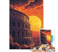 Puzzle per ragazzi da 1000 pezzi Tramonto al Colosseo Roma Giochi rilassanti e coinvolgenti per coltivare la pazienza Regalo di compleanno per divertimento in famiglia (dimensioni 38x26cm)