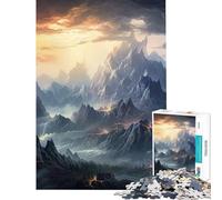 Puzzle per ragazzi da 1000 pezzi tramonto montagne tempesta Giocattolo avvincente per coltivare la pazienza rompicapo decorazione perfetta regalo divertente (dimensioni 50x75cm)