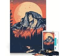 Puzzle per ragazzi da 1000 pezzi, tramonto nella foresta di Yosemite, bordo perfetto, divertente gioco di logica, regalo, momento accogliente e divertente, decorazione natalizia da parete (38x26cm)