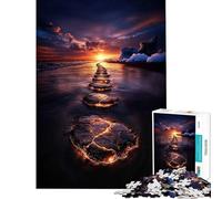 Puzzle per ragazzi da 1000 pezzi Tramonto Sentiero verso l'orizzonte Sfida educativa Decorazione per la casa Gioco educativo per ragazzi dai 14 anni in su (38x26cm)