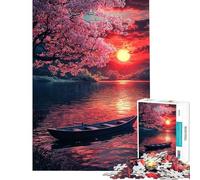 Puzzle per ragazzi da 1000 pezzi tramonto sereno gioco rompicapo gara di velocità manuale aiuta ad allenare il cervello (dimensioni 38x26cm)