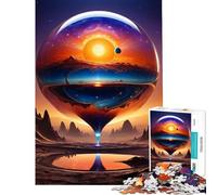 Puzzle per ragazzi da 1000 pezzi tramonto su un pianeta sconosciuto gioco pratico giocattolo educativo idee regalo sfida impegnativa (dimensioni 38x26cm)