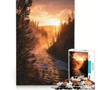 Puzzle per ragazzi da 1000 pezzi, Tramonto sul fiume dorato, Gioco educativo, Difficile, Collezione d'artista, Belle arti 38x52cm