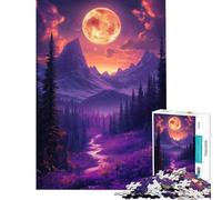 Puzzle per ragazzi da 1000 pezzi tramonto sulla montagna viola Giocattolo avvincente per coltivare la pazienza Gioco per famiglie adatto alle coppie Ottimo regalo per gli amanti del gioco (38x52cm)