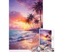 Puzzle per ragazzi da 1000 pezzi "Tramonto sulla spiaggia" - Gioco rompicapo - Regalo di compleanno divertente e spiritoso (50x75cm)