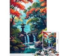 Puzzle per ragazzi da 1000 pezzi tranquillo giardino giapponese giochi per famiglie regalo per compleanni antistress (38x26cm)