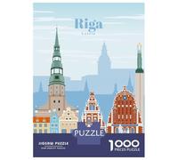 Puzzle Per Ragazzi Da 1000 Pezzi Travel to Riga Puzzle Antistress Giocattoli Difficili Regali Di Compleanno E Unici 70x50cm/1000pcs