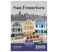 Puzzle Per Ragazzi Da 1000 Pezzi Travel to San Francisco Puzzle Per Adulti Gioco Pratico Per Divertimento in Famiglia Attività Divertenti A Casa, 70x50cm/1000pcs