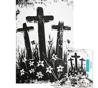 Puzzle per ragazzi da 1000 pezzi Tre Croci gioco per adulti e famiglie difficile unico regalo di compleanno e di Natale (dimensioni 38x26cm)