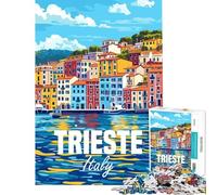 Puzzle per ragazzi da 1000 pezzi Trieste Italia Puzzle per adulti antistress difficile ideale come regalo di Natale o compleanno (dimensioni 50x75cm)