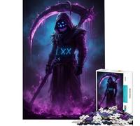 Puzzle per ragazzi da 1000 pezzi Tristo Mietitore al neon con falce giochi per tutta la famiglia giocattolo stimolante ottimo regalo per gli amanti dei giochi antistress (dimensioni 38x26cm)