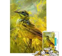 Puzzle per ragazzi da 1000 pezzi uccellino giallo nell'erba gioco educativo sfida giocattolo idee regalo gara di velocità manuale (dimensioni 75x50cm)