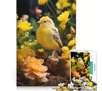 Puzzle per ragazzi da 1000 pezzi: uccellino giallo posato sull'erba Gioco rilassante stimola l'analisi e la logica migliora l'amore di coppia 38x26cm