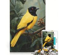 Puzzle per ragazzi da 1000 pezzi: Uccello del Paradiso dorato nella foresta pluviale, gioco educativo, difficile, collezione d'artista, belle arti 50x75cm