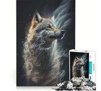 Puzzle per ragazzi da 1000 pezzi "Un lupo nel vento sabbioso", gioco educativo, migliora la memoria, gioco stimolante, idea regalo 50x75cm