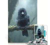 Puzzle per ragazzi da 1000 pezzi, un piccolo corvo nella nebbia, gioco interattivo, ideale per passare il tempo durante le vacanze, con poster e foglio di curiosità abbinati, 38x52cm