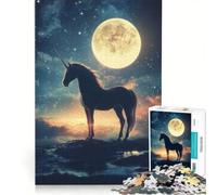 Puzzle per ragazzi da 1000 pezzi Unicorno al chiaro di luna gioco rompicapo impegnativo da completare regalo per amici e familiari 50x75cm