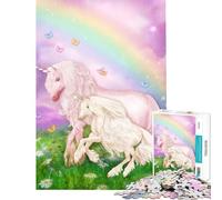 Puzzle per ragazzi da 1000 pezzi unicorno arcobaleno con cucciolo gioco interattivo educativo sfida stimolante giochi di analisi e logica (dimensioni 38x26cm)